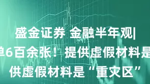 盛金证券 金融半年观|保险业罚单6百余张！提供虚假材料是“重灾区”
