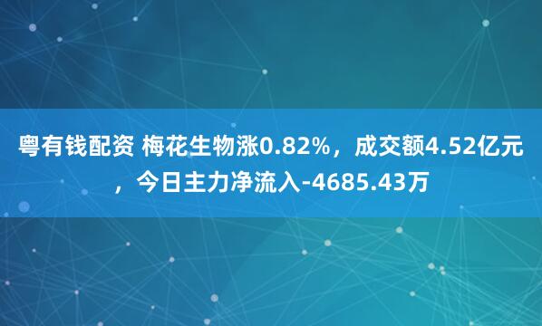 粤有钱配资 梅花生物涨0.82%，成交额4.52亿元，今日主力净流入-4685.43万